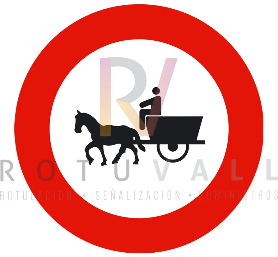 Señal R-113 Entrada Prohibida a Vehículos de Tracción Animal